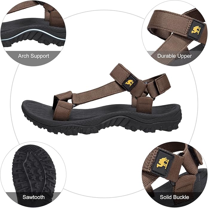 CAMEL CROWN Hiking Sport Sandals for Men Anti-skidding Water Sandals Comfortable Athletic Sandals for Outdoor Wading Beach
