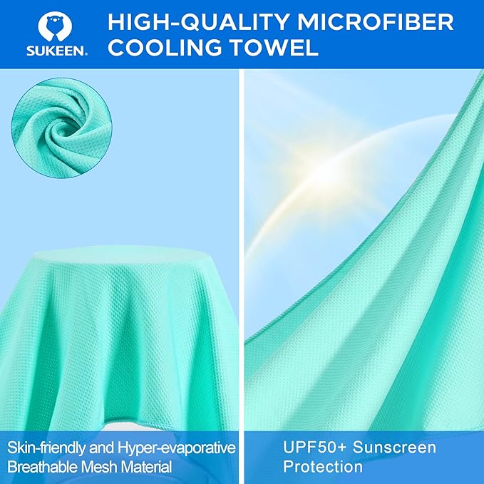 Sukeen Cooling Towel for Neck and Face (40"x12"), Microfiber Bulk Cooling Towels for Athletes Cooling Neck Wraps Instant Cooling Towels for Yoga,Gym,Golf,Running,Fitness and Workout