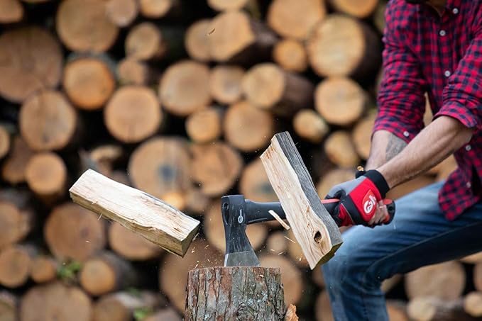 INTERTOOL Chopping Axe Combo 15” and 24” Ax Set for Splitting, Kindling, Felling - Camp Axes and Hatchets - HT08-0263-0262