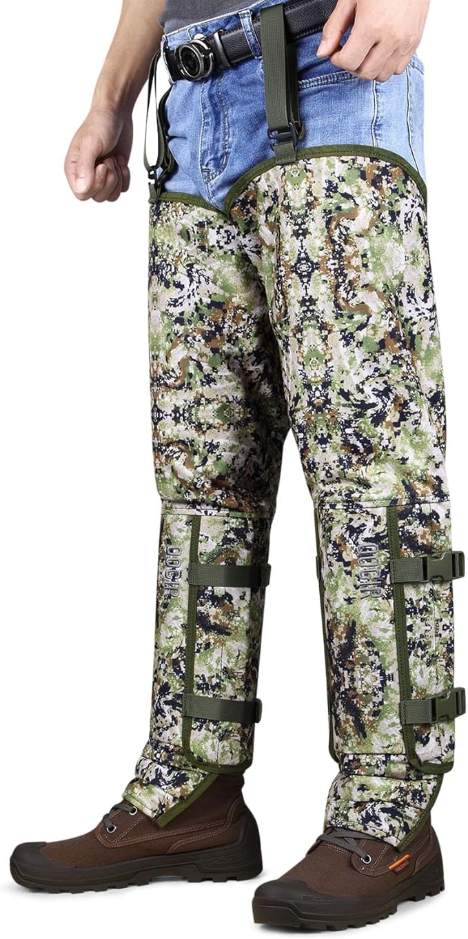 QOGIR Snake Guard Protection Chaps: Snake Bite Protection for Ankle to Thigh Snake Chaps, Waterproof Snake Gaiters