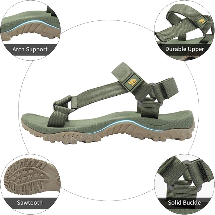 CAMEL CROWN Hiking Sport Sandals for Men Anti-skidding Water Sandals Comfortable Athletic Sandals for Outdoor Wading Beach