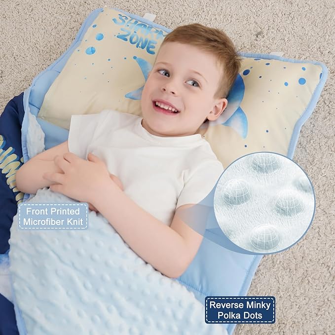 Extra Large Toddler Nap mat by Cokouchyi, Toddler Sleeping Bag with Removable Pillow, Measures 53 x 21 x 1.5 Inches, Sleeping Mat, Ideal for Daycare and Preschool Kindergarten