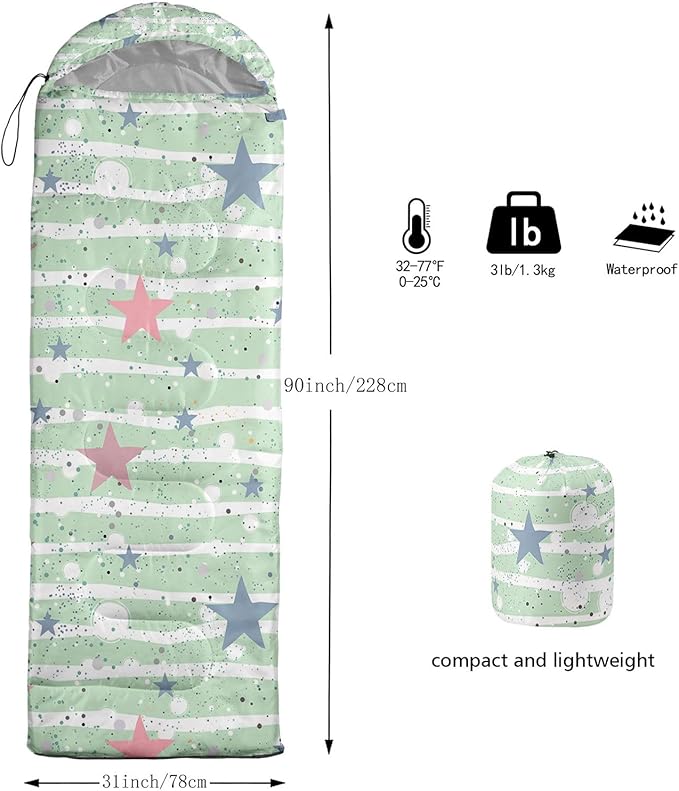 Kids Sleeping Bag for Boys Girls,3D Basketball Print-Lightweight Warm Portable Outdoor Indoor-Waterproof Cold Weather Resistant Sleeping Bag for Camping Hiking