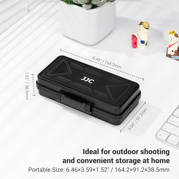 JJC Camera Battery & SD Card Case for 3 Camera Batteries, 6 SD Cards, 5 CFexpress Type A Cards, 6 CFexpress Type B or XQD Cards, Water-Resistant & Anti-Shocked DSLR Battery SD Card Holder