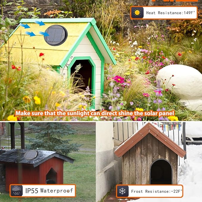 Solar Motion Sensor Lights for Outdoor Portable Toilet, Waterproof Roof Mounted Solar Light for Chicken Coop, Dog House, Storage Shed,Portable Restroom,Camping Accessories