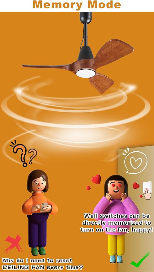 3 Blades Wood Outdoor Ceiling Fan with Light for Patios, Farmhouse Rustic Ceiling Fans with Lights, 34" Plug-in Wet Rated Outdoor Gazebo Fan with Light for Exterior House Porch Patio, Waterproof,F248