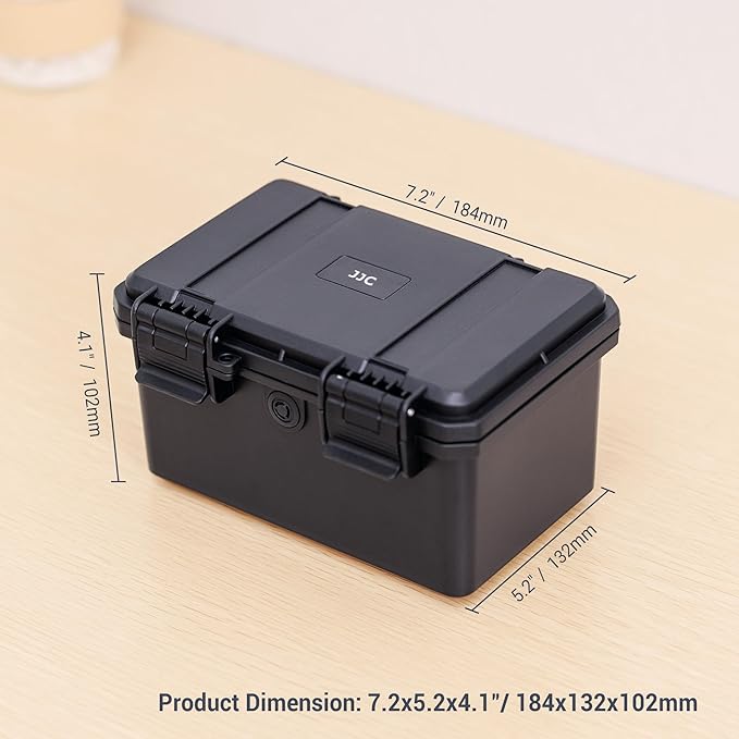 JJC 24 Slots 21700/20700 Battery Case Holder, IP67 Water-Resistant & Shockproof Battery Storage Organizer Box for 21700 or 20700 Battery with Customized Holder, EVA Interior and Pressure Valve