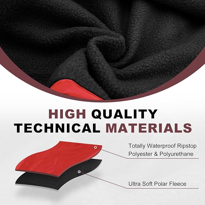 Fleece Waterproof Outdoor Blanket, Windproof Stadium Blanket for Camping, Picnics, and Sports Stay Dry and Comfortable 80"x58"