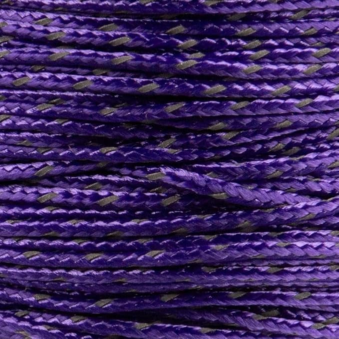 Paracord Planet Micro Paracord – Thin Braided Cord for Crafting, Fishing, and DIY Projects in 125 ft Spools – Reflective Acid Purple