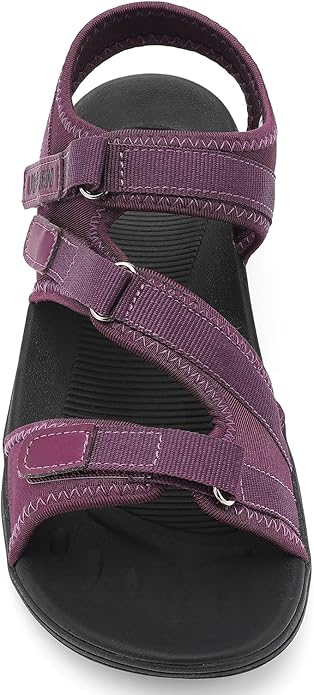 UBFEN Womens Hiking Comfortable Sport Walking Sandals Outdoor Athletic Water Sandals with Three Adjustable Straps