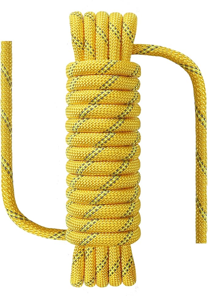 1/2 in x 16 ft Boat Marine Rope for Canyoneering, Floating, Fishing, Rafting, Camping, Hiking, Hunting, Anchor, Arborist Tree, Rafting, Rescue, Knotting Practice Nylon/Polyester Yellow