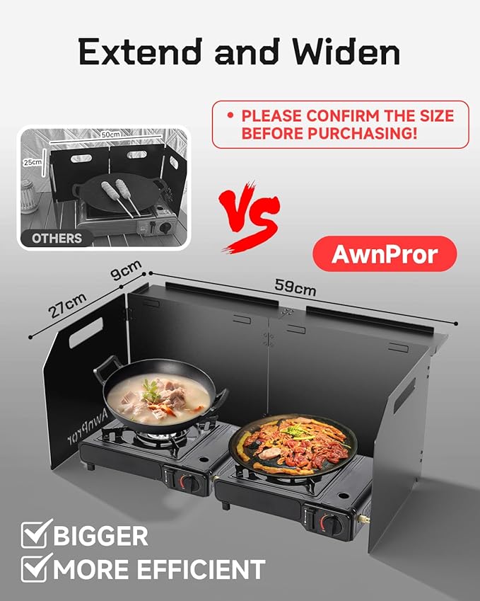 Aluminum Camping Stove Windscreen,Lightweight Foldable Outdoor Wind Blocker Gas Stove Windshield Wind Screen with Storage Bag for Camping,Glamping,Hiking,Picnic,Backpacking,Cooking,Fishing