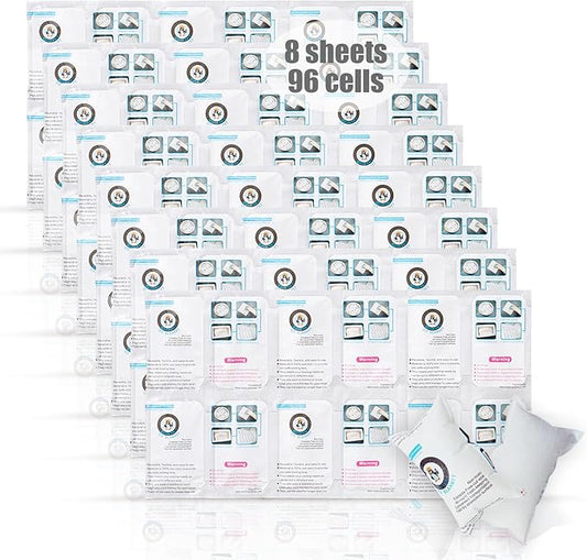 WORLD-BIO Shipping Ice Packs Small Cold Packs for Food Shipping, Long Lasting Dry Ice Packs for Coolers, Reusable Ice Sheets for Coolers Freezer Packs, 96 Cells