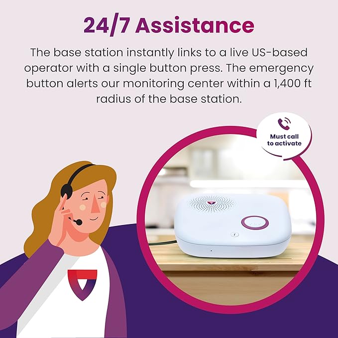 Medical Guardian MGHome Cellular | Medical Alert System for Seniors at Home, Caregiver Call Button | Fast, Reliable 4G Coverage & 24/7 Emergency Operator Care | Monthly Subscription Required