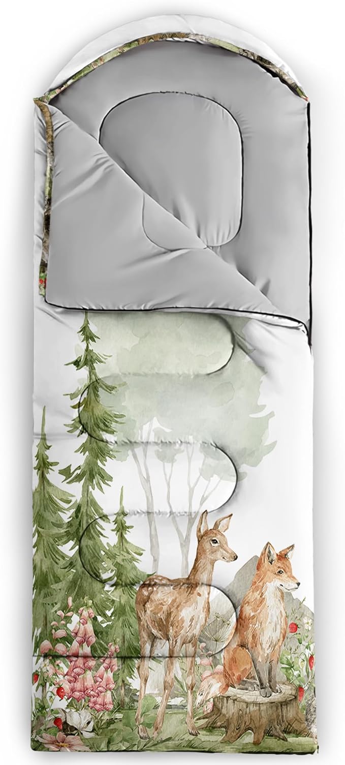 QOOMO Camping Sleeping Bags,3 Season Warm & Cool Weather,Lightweight,Waterproof Sleeping Bags for Adults & Kids,Traveling,and Outdoors,Camping Gear Equipment