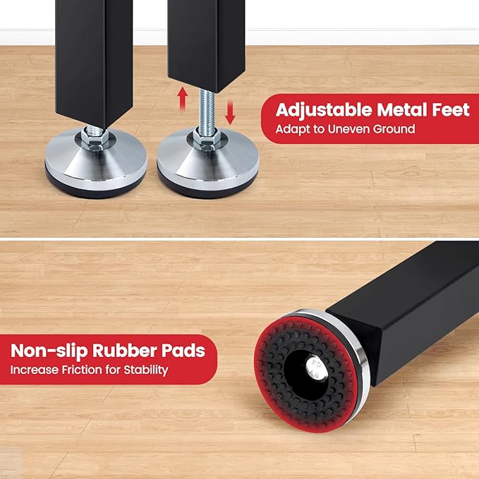 Work Bench for Garage Workbench Adjustable Height Work Table for Shop Woodworking, 41 x 20 Heavy Duty Rubber Wood Top for Office, Home, Commercial