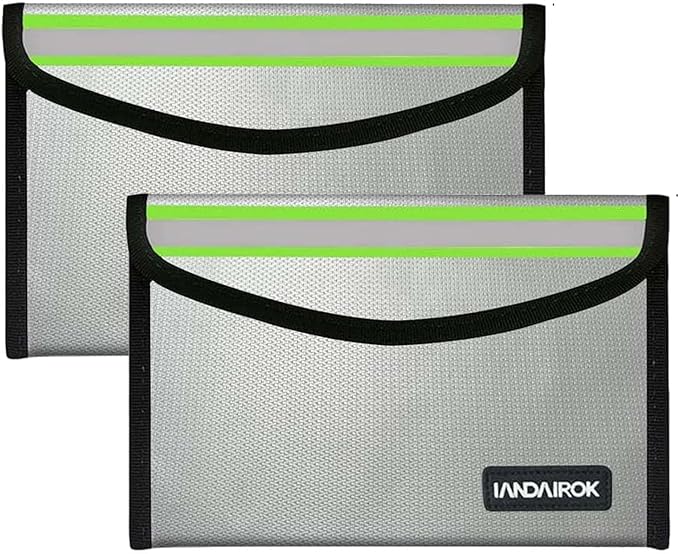 5"x8" Silver Small Fireproof Bag Money Bag Home Office Travel Safe Storage Pouch for Document Cash Valuables Jewelry Mobile power supply Power bank Lipo Battery (20 * 13cm)