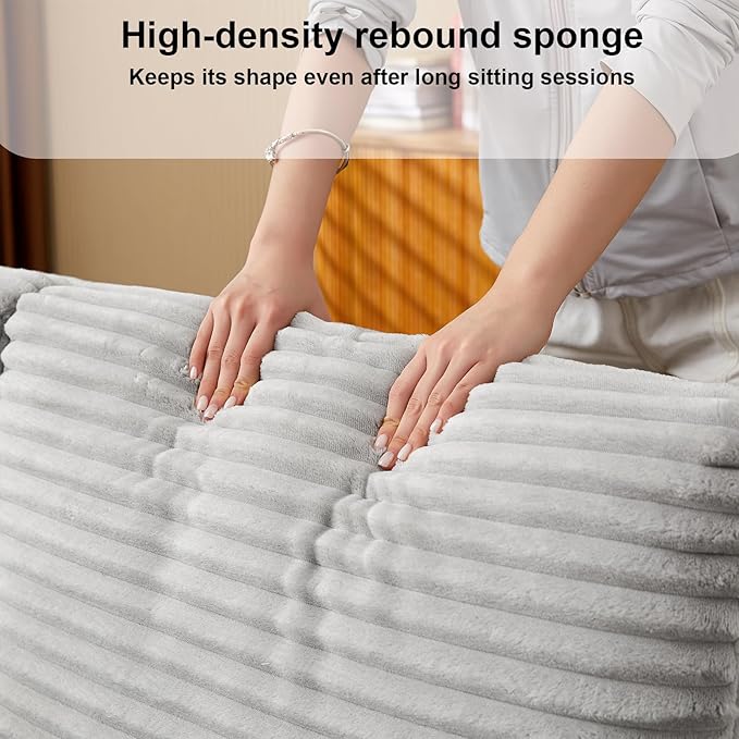 68.11" Corduroy Sleeper Chair Bed with USB Port, Cup Holders & Side Storage Pockets – 3-in-1 Foldable Sofa Bed for Guest Room, Living Room (ZY-1110-Light Gray)