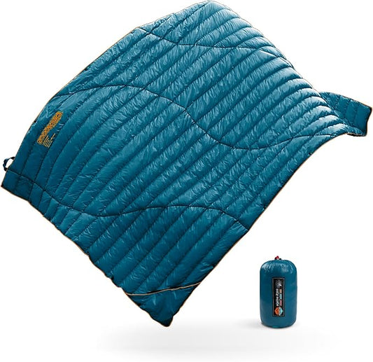 ZOOOBELIVES Ultralight Down Camping Blanket - 1.35lbs, 650 Fill Power Puffy Quilt. Compact & Warm Comforter for Travel, Beach, Hammock, Backpacking - Elevate Your Outdoor Comfort - AlpliveR300