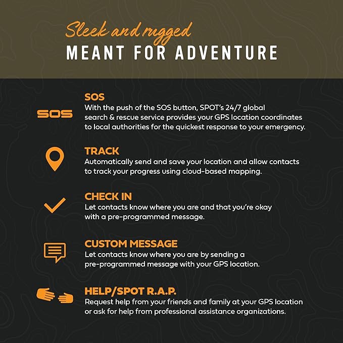 Spot Gen 4 Satellite GPS Messenger | Handheld Portable GPS Messenger for Hiking, Camping, Outdoor Activities | Globalstar Satellite Network Coverage | Subscription Applicable