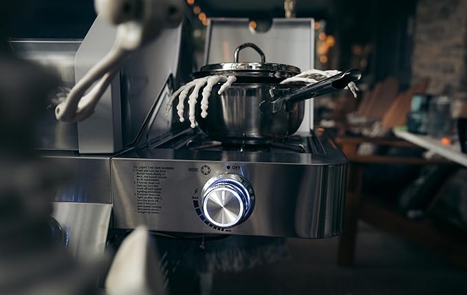 Monument Grills Larger Convertible 4-Burner Natural Gas Grill Stainless Steel Cabinet Style Propane Grills with Conversion Kit(2 Items)