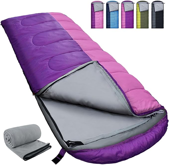 XL 10 Degree Sleeping Bags Waterproof for Adults 350GSM Machine Washable with Compression Sack for 3-4 Season Camping Outdoor