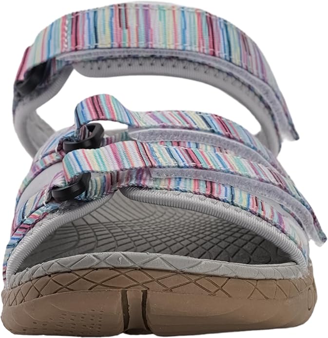 WHITIN Women’s Hiking Sandals with Arch Support | Adjustable Hook and Loop Straps | Durable Sport Sandals for Outdoor Adventure