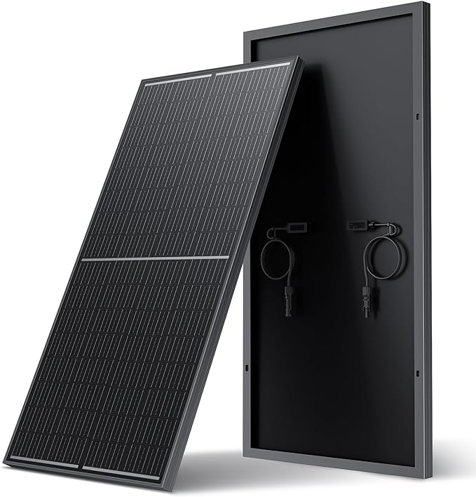 200 Watt Solar Panel, 12V Single Panel, N-Type Monocrystalline 25% High-Efficiency PV Module for RV, Boat, Marine, Trailer, Farm, Shed, Rooftop and Home Off-Grid System (1 Pack 200W, Black)