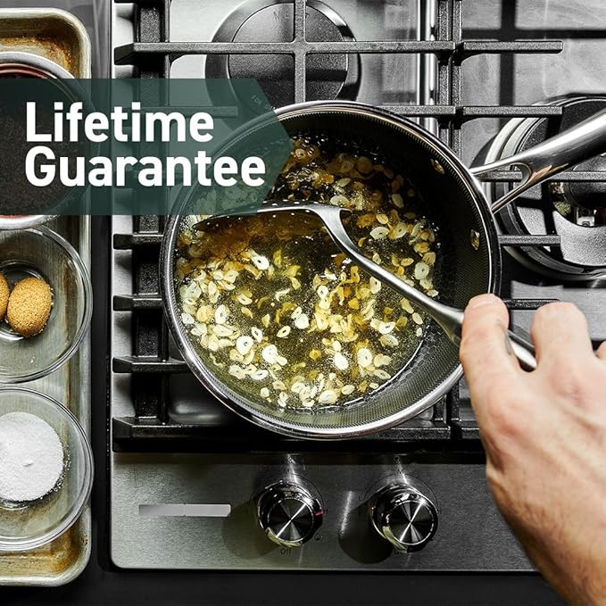 HexClad Hybrid Nonstick 6-Piece Pot Set with 2 Silicone Trivets, 2, 3, and 8-Quart Pots with Tempered Glass Lids, Stay-Cool Handles, Dishwasher-Friendly, Induction Ready, Compatible with All Cooktops