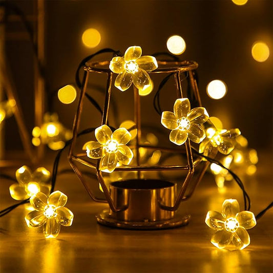 Cherry Blossom Flower String Lights for Bedroom Decor, 33ft 100 LED USB Plug in Decorative Twinkle Fairy Light with Timer for Christmas Easter Tree Window Wall Garland Hanging Decoration (Warm White)