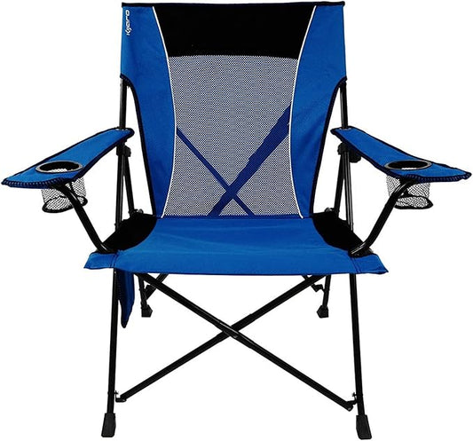 Kijaro Dual Lock Folding Camp Chairs - Versatile for Sports, Outdoors & Lawns - Locks Positions - Maldives Blue