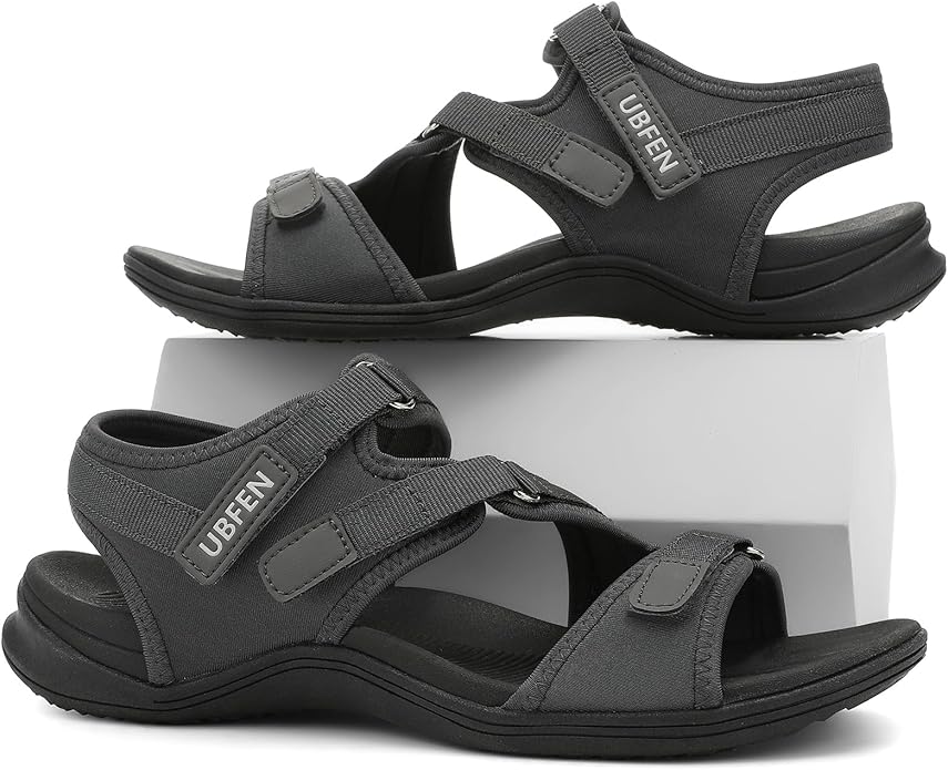 UBFEN Womens Hiking Comfortable Sport Walking Sandals Outdoor Athletic Water Sandals with Three Adjustable Straps