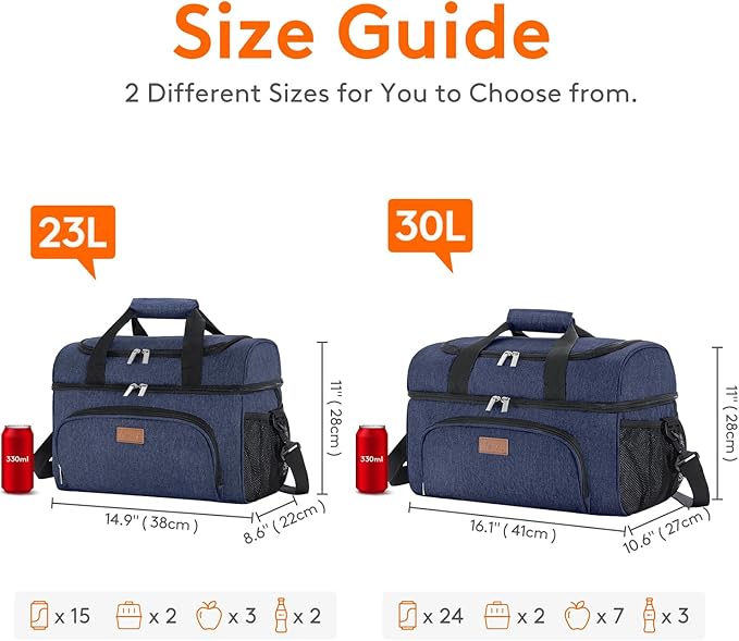 Lifewit Large Cooler Bag Insulated Lunch Bag Lightweight Portable Cool Bag Double Layer for Picnic, Beach, Work, Trip
