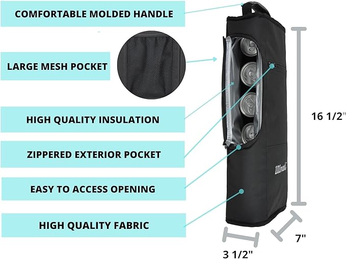 Golf Cooler Bag | Soft Insulated Golf Bag Cooler Holds 6 Cans or 2 Wine Bottles | Perfect for Golfing & Outdoor Activities | Ideal Gift for Golfers of All Levels Men & Women
