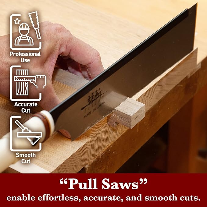 SUIZAN Dozuki Dovetail Saw 9.5" Crosscut - Professional Japanese Pullsaw Handsaw Woodworking Tools