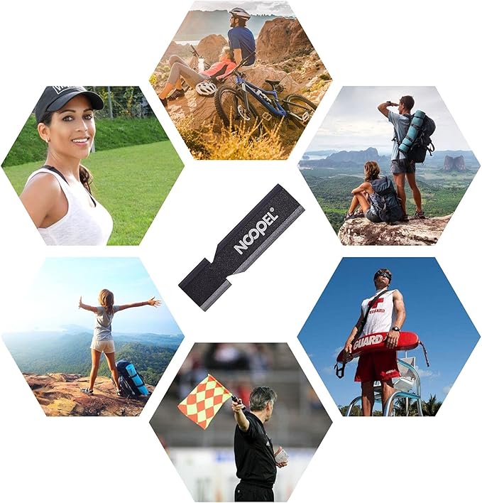 Noopel Emergency Whistles Lifeguard Safety Whistle with Lanyard and Keychain for Outdoor Camping Hiking Boating Backpacking Fishing Kayak Kids Rescue Signaling Loud Survival Whistle