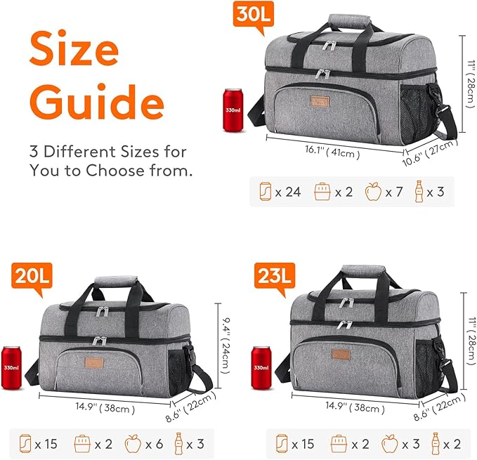 Lifewit Large Cooler Bag Insulated Lunch Bag Lightweight Portable Cool Bag Double Layer for Picnic, Beach, Work, Trip