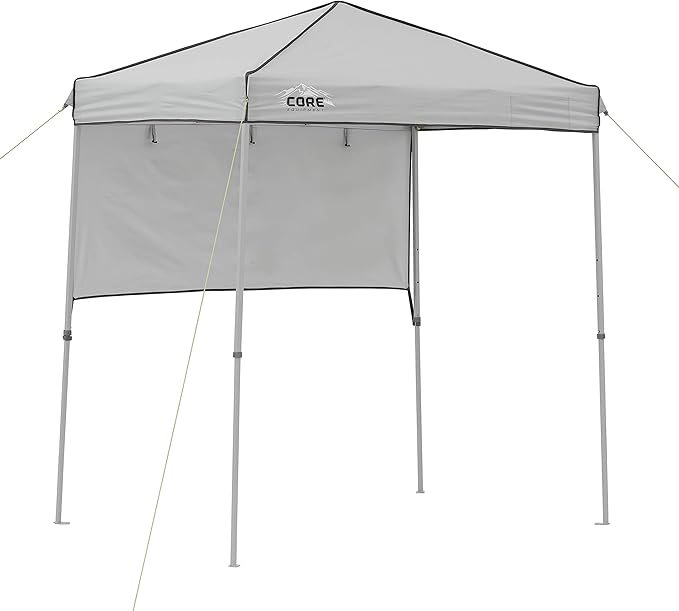 Core Instant Straight Leg Canopy Tent with Adjustable Sun Wall, 6 ft x 4 ft , Gray