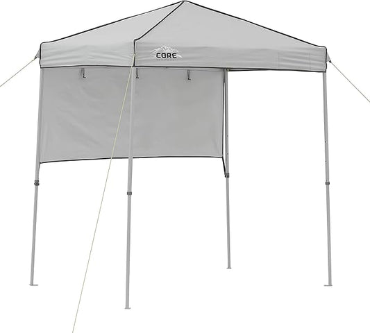 Core Instant Straight Leg Canopy Tent with Adjustable Sun Wall, 6 ft x 4 ft , Gray