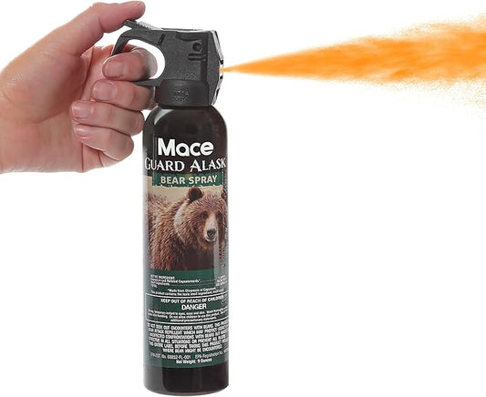 Mace Bear Spray - Guard Alaska Bear Deterrent & Self Defense Spray, 9.17 oz, 20ft Effective Range Up to 40ft, EPA Registered, Max Strength 20% OC, Great for Hiking, Camping, Hunting