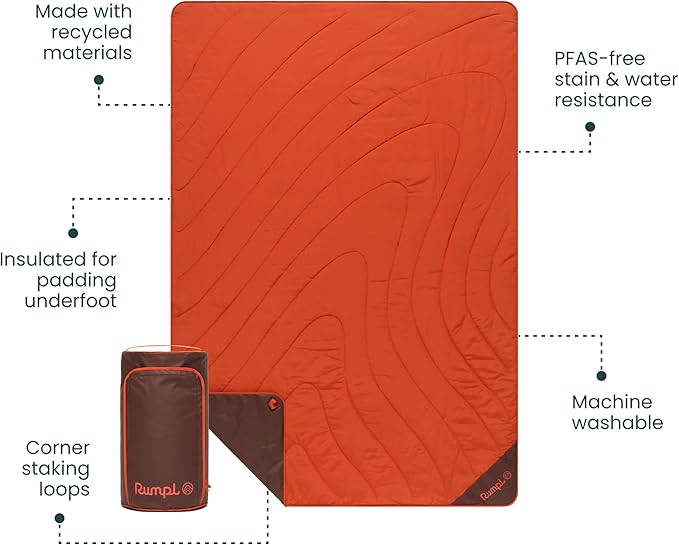 Rumpl Overland Mat – Waterproof, Padded Ground Cover and Blanket, Sedona