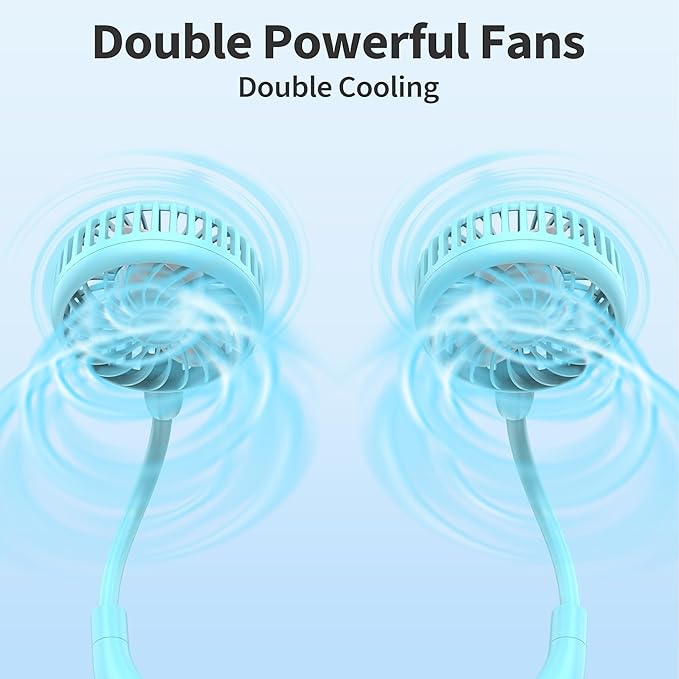 PANERGY Portable Neck Fan Rechargeable Hand Free Personal Fan Mini Wearable Battery Operated USB Fan for Men Women Kids Sport Work Travel