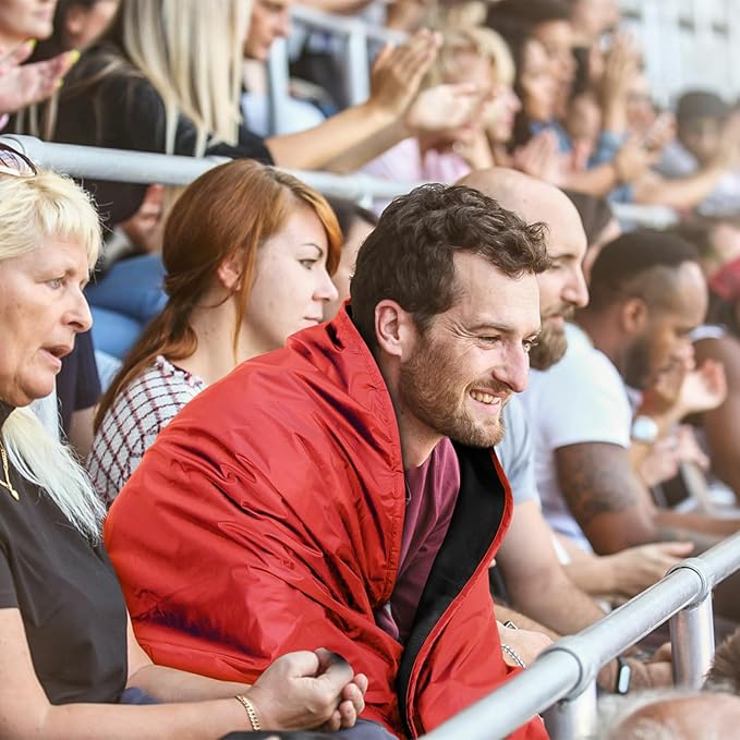 Fleece Waterproof Outdoor Blanket, Windproof Stadium Blanket for Camping, Picnics, and Sports Stay Dry and Comfortable 80"x58"