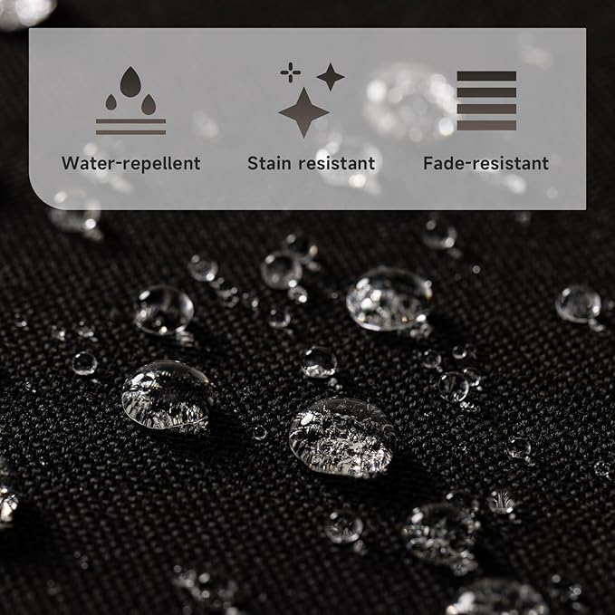 PNP FKJP 2 Pack Outdoor Chair Cushion 20" X 20" X 4", Waterproof Outdoor Seat Cushions with Non-Skid Ties, Black (Cushion + Cover)