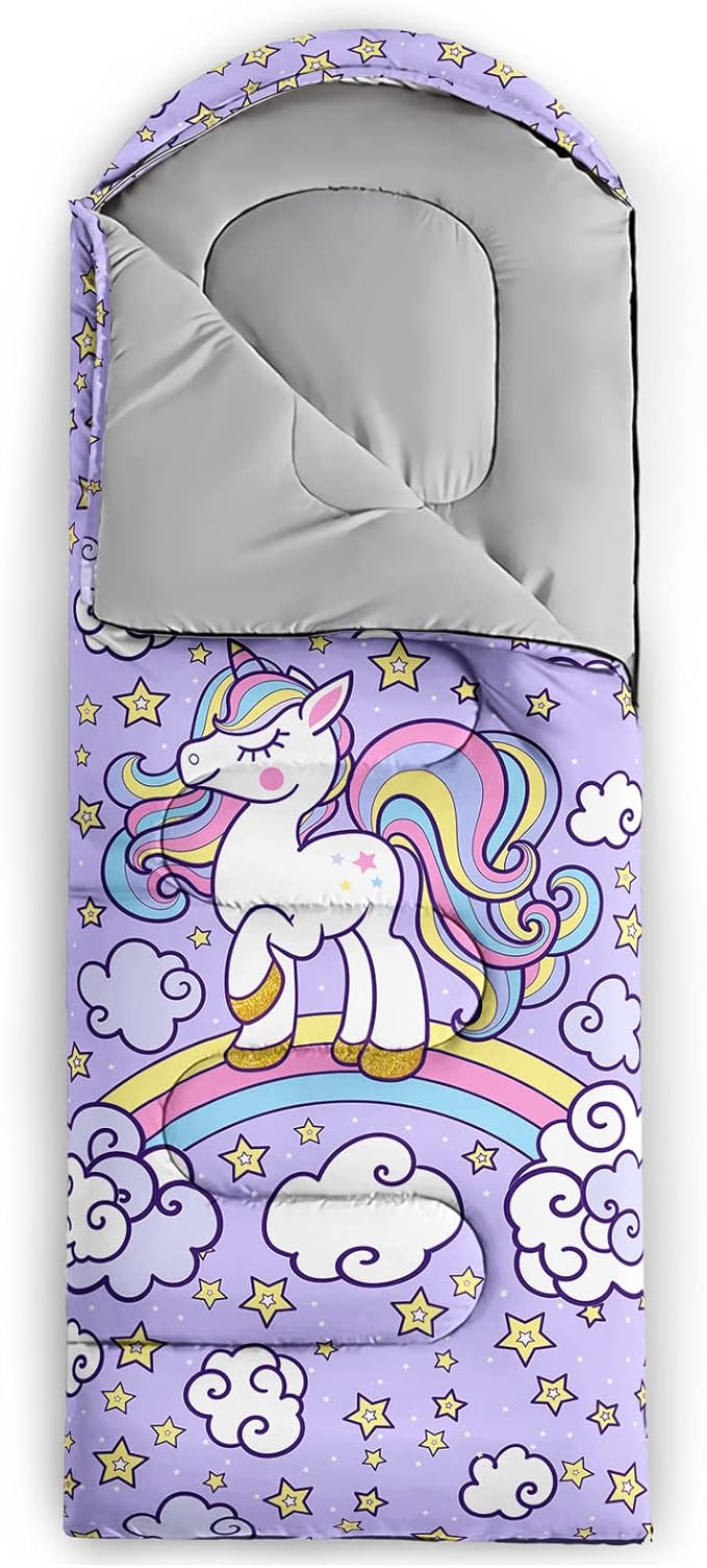 Axolotl Unicorn Sleeping Bag for Kids Boys Girls–Lightweight Warm Cold Weather Sleeping Bags,Waterproof Portable Sleeping Bag with Compression Sack for Camping Backpacking Outdoor Indoor