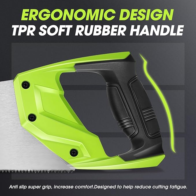 DNA MOTORING 2pcs 17in Bi-Ground Teeth Hand Saw, Universal Cuts for Pruning, Trimming Branches, Garden, Camping, Lawn, With TPR Handle, TOOLS-00590