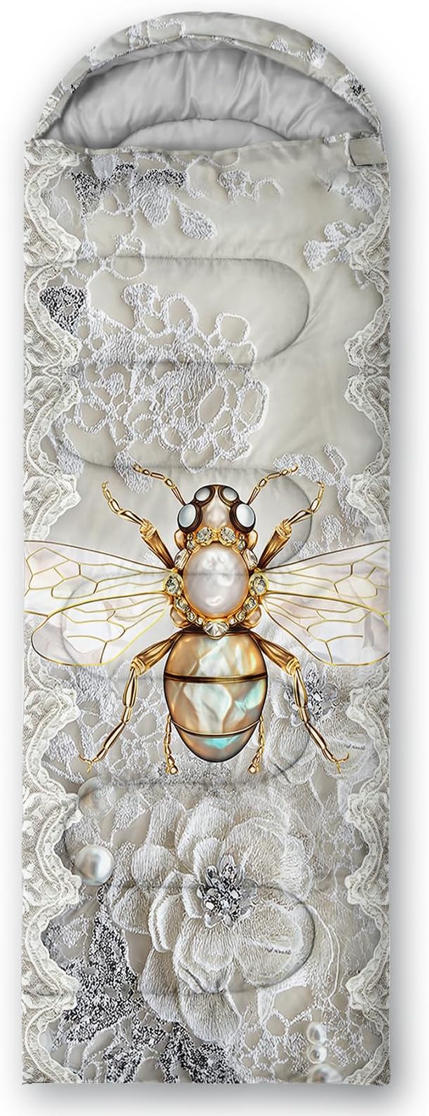 AILONEN Pink Lovely Rabbit Sleeping Bag for Girls Kids Adults,Warm and Cool Weather,Lightweight,Waterproof Backpacking,Cartoon Flowers Printed Bunny Sleeping Bag for Camping