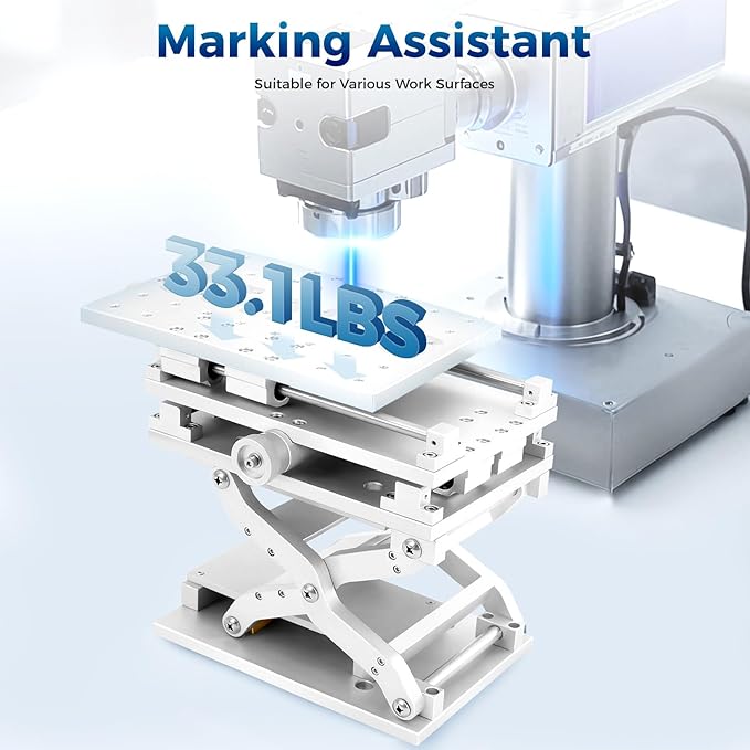 3 Axis Aluminum XYZ Workbench Manual Linear Stage 3D DIY Expandable Lifting Marking Machine with Polished Lifting Platform Portable Aluminum Alloy Working Table 210 × 150 mm