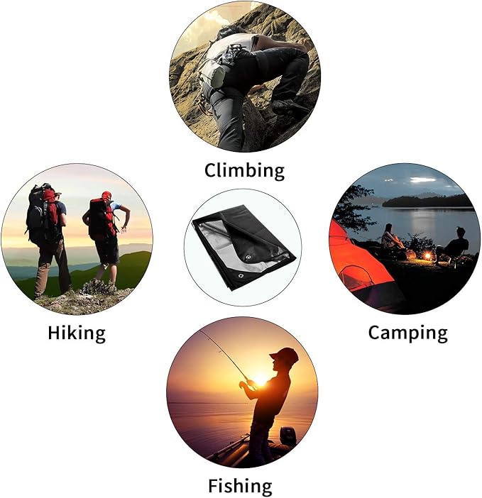 RedSwing Heavy Duty Reflective Survival Space Blanket, Multipurpose Emergency Thermal Blanket for All Weather, Black