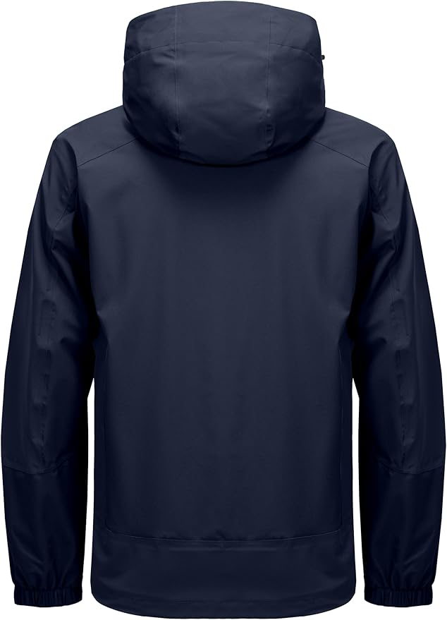 Little Donkey Andy Men's Waterproof Rain Jacket Outdoor Lightweight Hooded Raincoat for Hiking Golf Travel Fishing